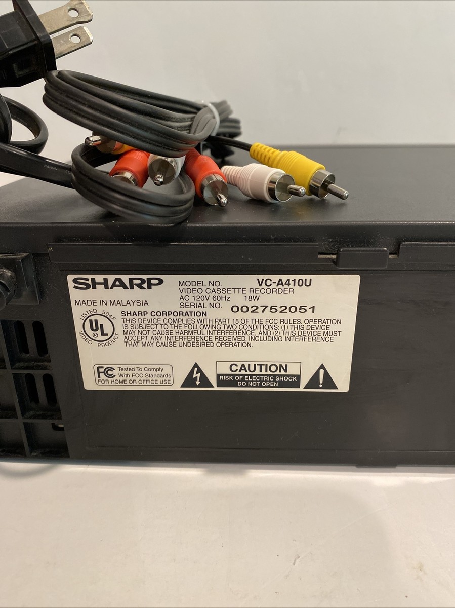 SHARP VC-A410 VCR 4 Head VHS Player Recorder - Tested