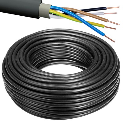NYY-J 5x2,5 Erdkabel, Elektrokabel, Erdleitung, 5G2,5 Kabel, 5m/10m/25m/50/100m
