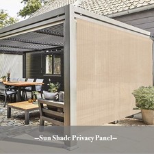 Outdoor Patio Sun Shade Privacy Cover Panel Shade Cloth w/ Grommet 4 Side Beige