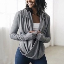 Zyia Active Haze yoga wrap twisted hoodie size: S
