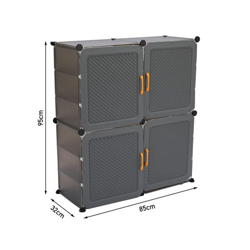 Plastic Shoes Rack With Door Corner Storage Shelf Organiser Box Cabinet Home - Picture 23 of 30