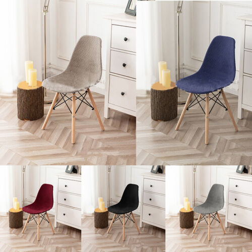 Elastic Slipcover Shell Chair Cover Stretch Kitchen Armless Dining Seat Coverin, - Foto 1 di 25