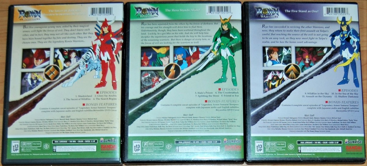 Ronin Warriors/Samurai Troopers Volumes 1-3 (DVD) | eBay