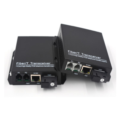 2 Channels Telephone PCM Voice Optical Converters Singlemode Fiber Optic 20Km