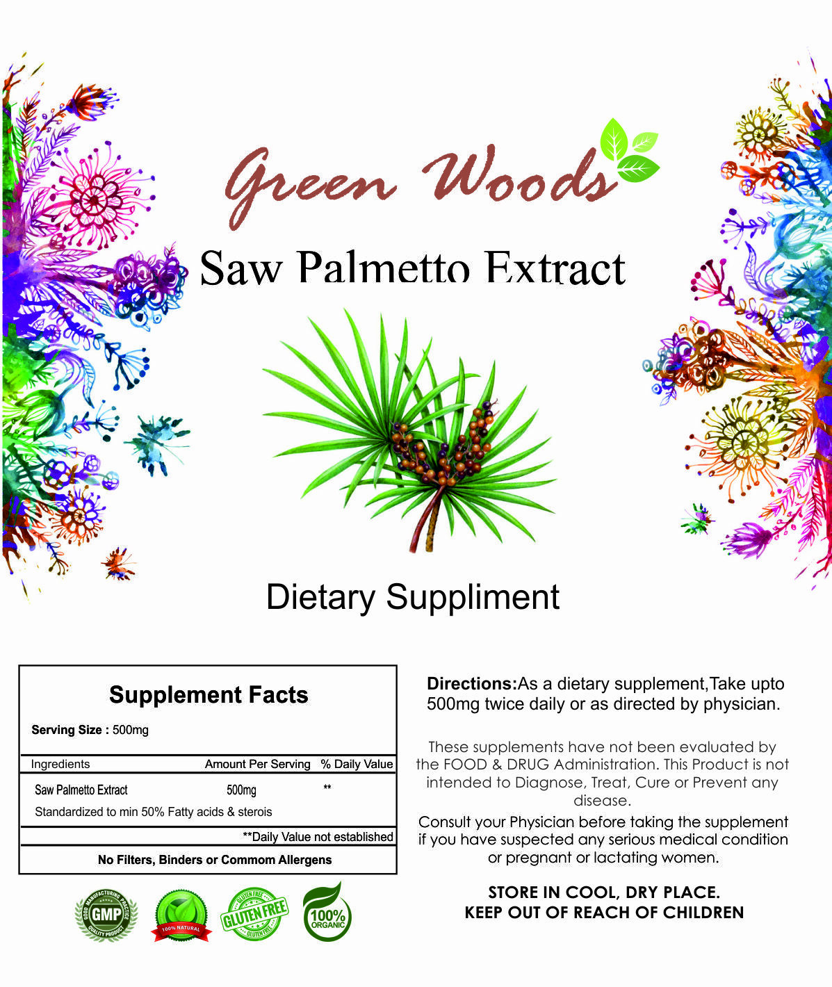 Saw Palmetto Extract for Improve urine flow & emptying of bladder 250gm