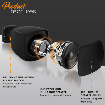 Satellite Ｌoudspeaker System usa Mini Satellite Speaker - 3'' Surface-Mount Satellite
