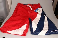 Nautica Boys' Swim Trunk with Upf 50- Sun Protection, Carmine, Size 14/16