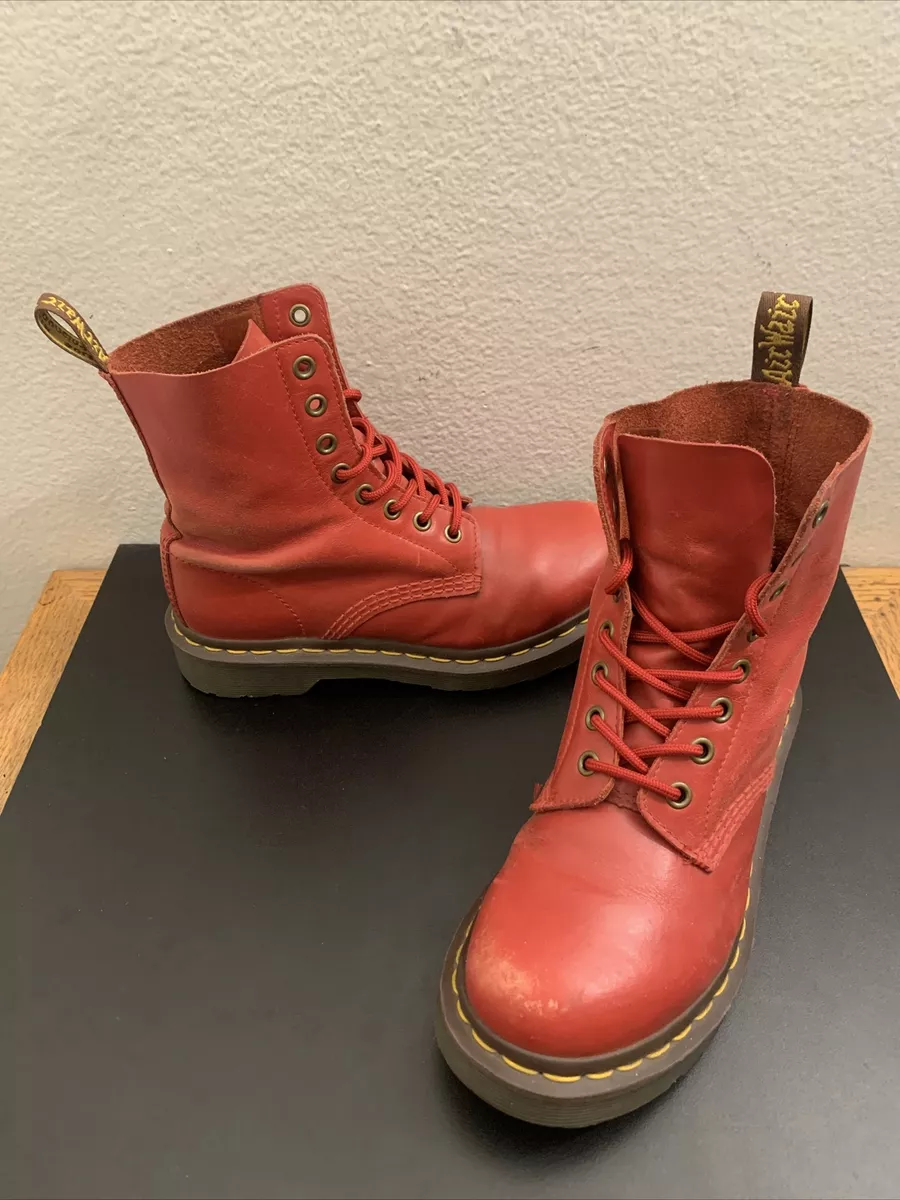 waarschijnlijk tolerantie Transparant Dr. Martens Bright Cherry Red 1460 Pascal Soft Leather Boots UK 4 US 6 EU 37  | eBay