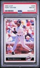 1992 LEAF 206 TONY GWYNN HOF PSA 8, LOOKS FLAWLESS + BONUS 1991 FLEER GWYNN!!