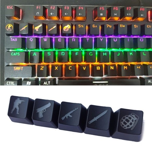 5Pcs OEM R4 Profile ABS Backlit Keycap Gaming Keycaps Key Button CS GO Keycap - Picture 9 of 10