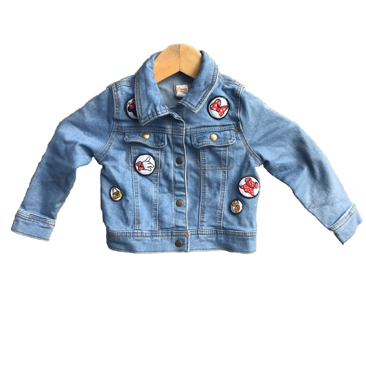 Disney Denim Minnie Mouse Blue Jean Jacket Vtg Disney Store Denim Jean  Jacket Kids L Large Embroidered Mickey Mouse Blue