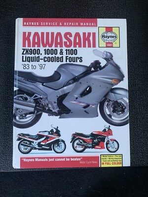 Kawasaki ZX900,1000@1100 Liquid -cooled Fours 83-97 Haynes Workshop Manual.