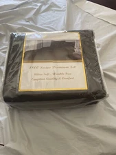 LUX DECOR COLLECTION DUVET 3 PC SET, 1800 SERIES, DARK GREY, NWOT