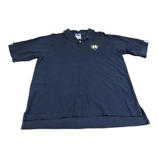 Adidas Notre Dame Fighting Irish Polo Shirt Solid Blue Golf Men Size Large