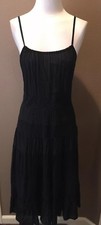 New Sweet Sinammon L Black Eyelet & Lace Dress W Spaghetti Straps