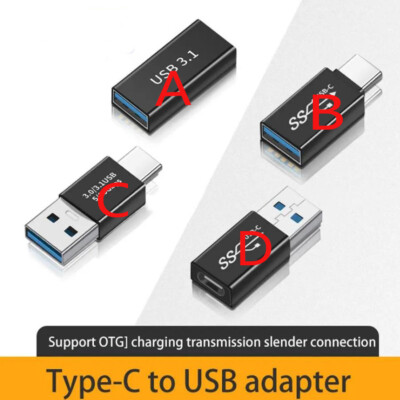 Male Female Data Cable Connector USB 3.1 Type C to USB 3.0 OTG Adapter Converter