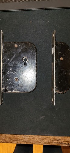 Antique Pocket Door Mortise Lock Set w/ Pop Out Pulls. - Picture 2 of 10