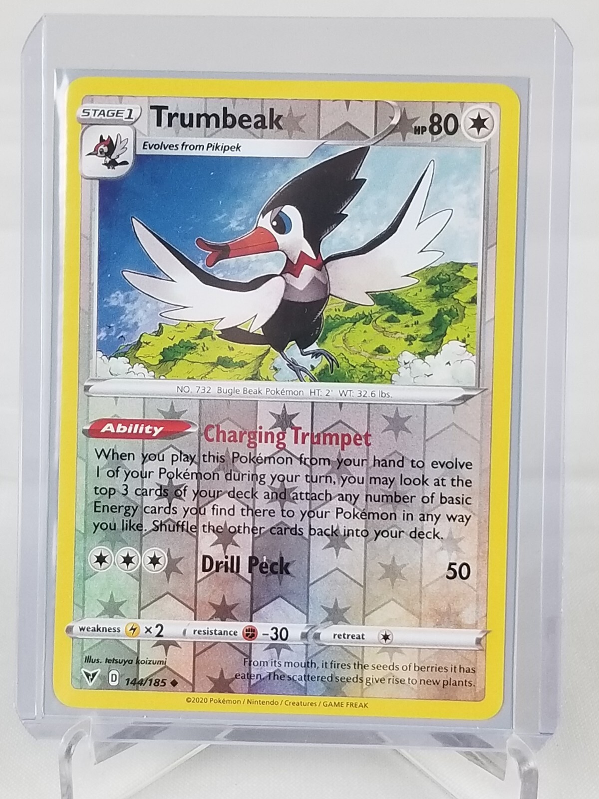 Trumbeak Hp 80 Holo #144 Pokemon Card 2020