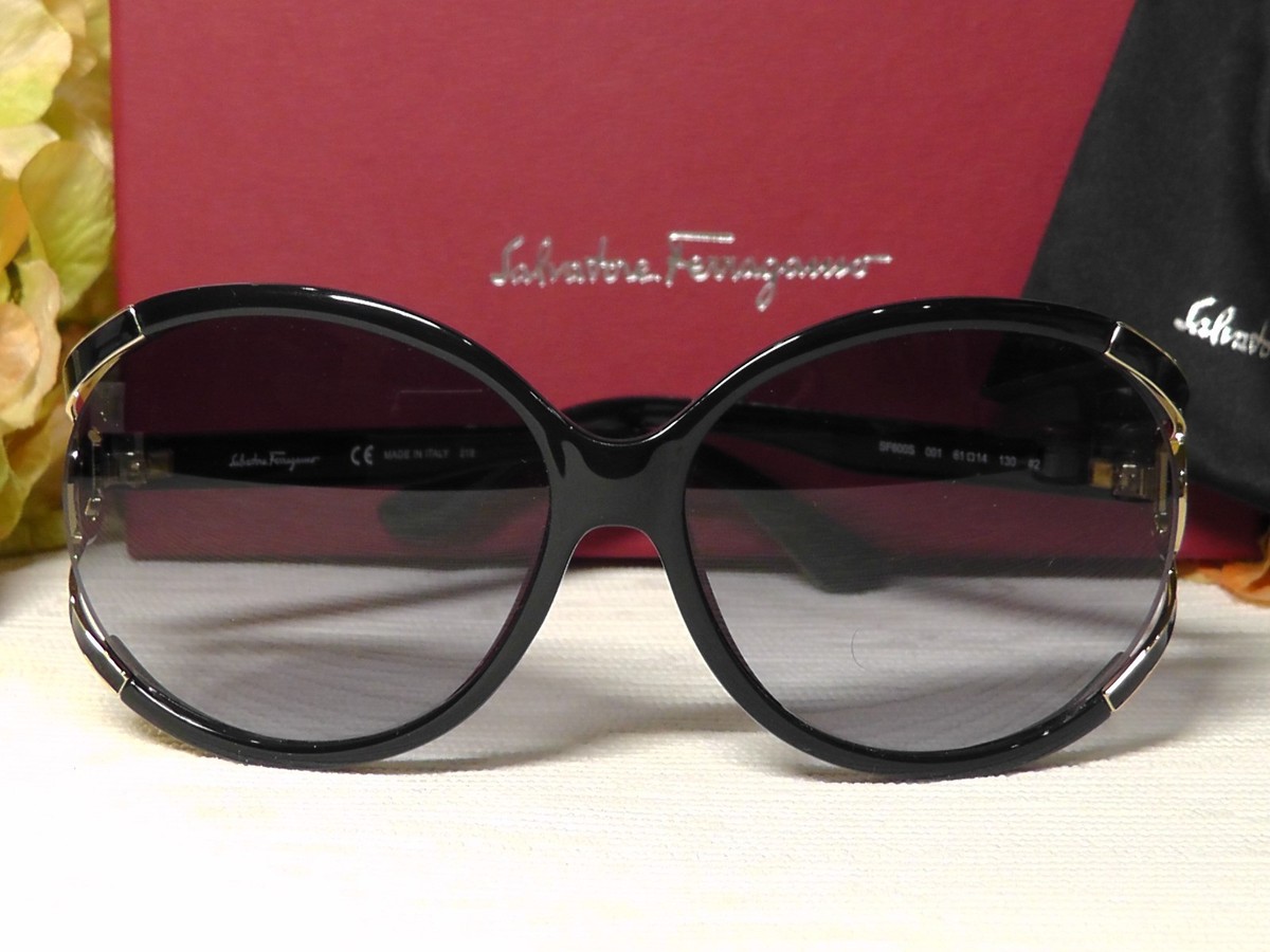 New Ferragamo SF600SL Sunglasses. Black Amazon.com: Salvatore Ferragamo Sunglasses SF600S 001 Black  main image 3