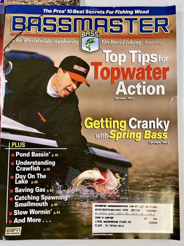 5 Bassmaster Fishing book Fish & Game Back Issue Magazine Lot Bundle 2003 2004 - Foto 8 di 8