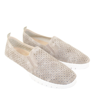 EASY STREET womens FRESH slip on flat shoe size 12 M Natural faux leather up NEW