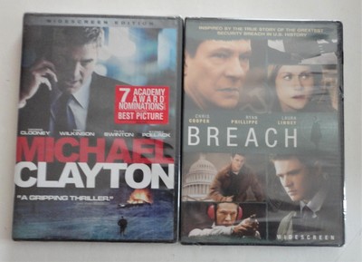 2 New 2007 Widescreen DVD Michael Clayton Clooney & Breach 025193227621 Linney
