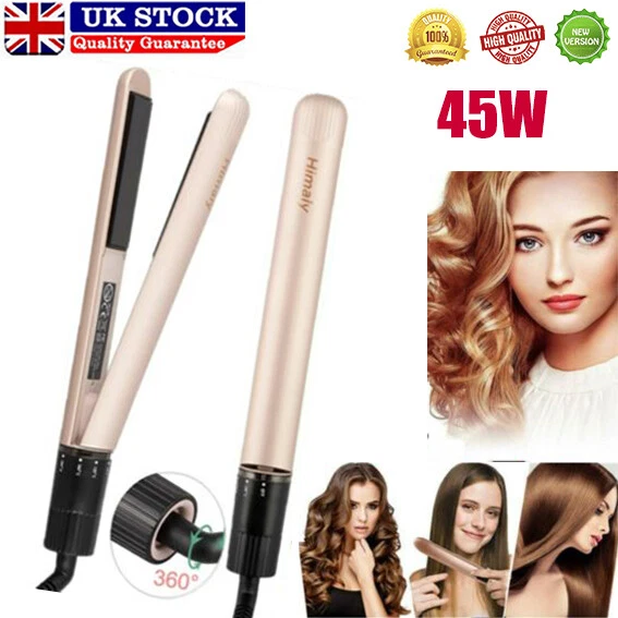 HIMALY Pro Ladies Hair Curler Straighteners Curling Wand Tong Iron Salon Beauty Ceramic