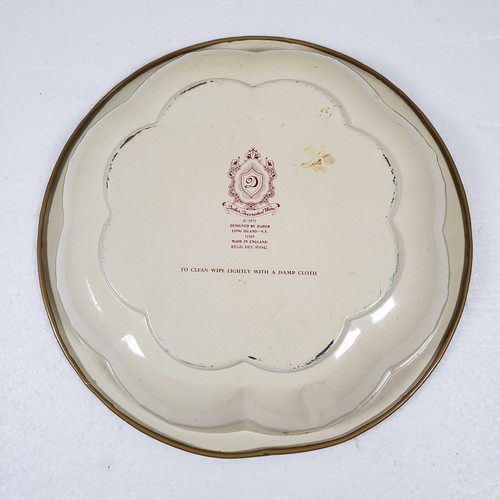 Bandeja de metal oriental asiática ovalada floral ovalada Inglaterra vintage - Imagen 5 de 8