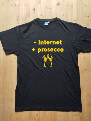 Unisex T-SHIRT DIVERTEN LESS INTERNET PLUS PROSECCO personalisierbarer Schriftzug