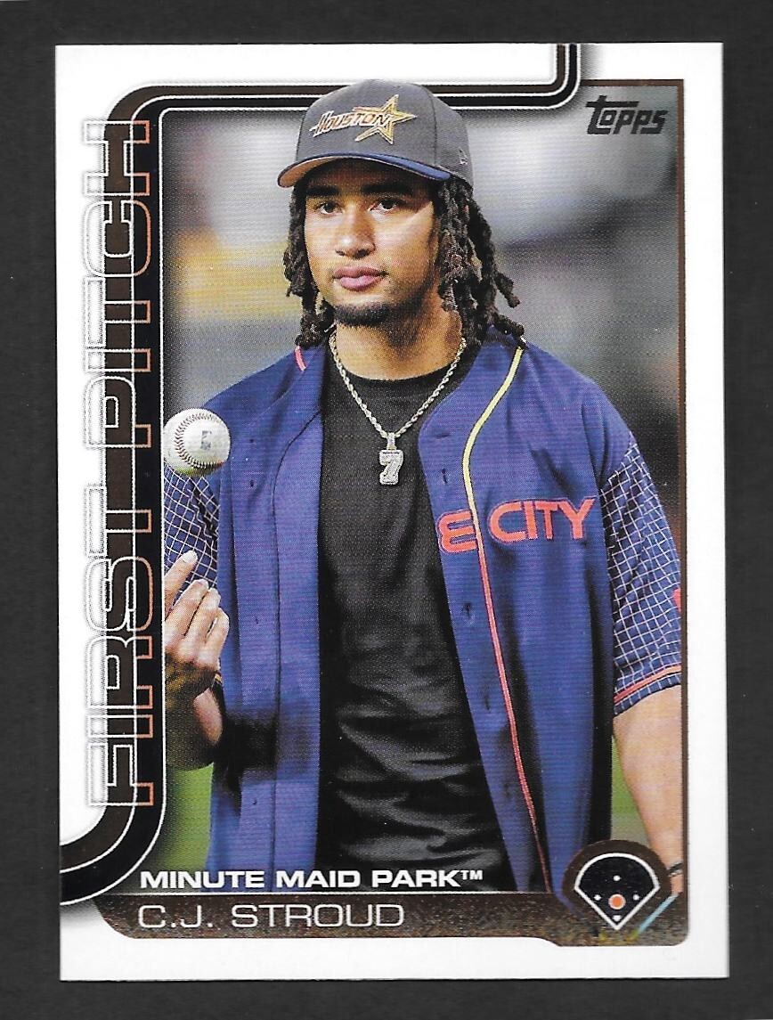 2025 Topps Series 1 C.J. STROUD First Pitch -MINUTE MAID PARK- #FP-10