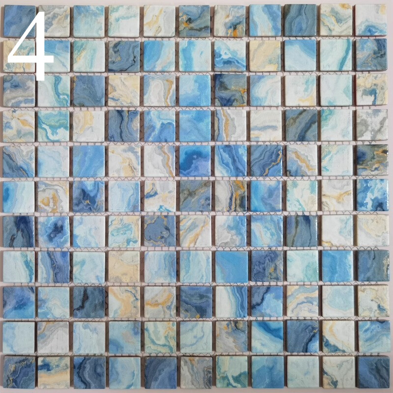 1Pcs Self-Adhesive Glass Mosaic Tile Sticker Retro Wall Background Decor Sticker