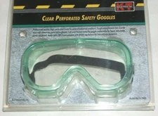 KT Industries 4-2400 Clear Perforated Safety Goggles w Polycarbonate Lens