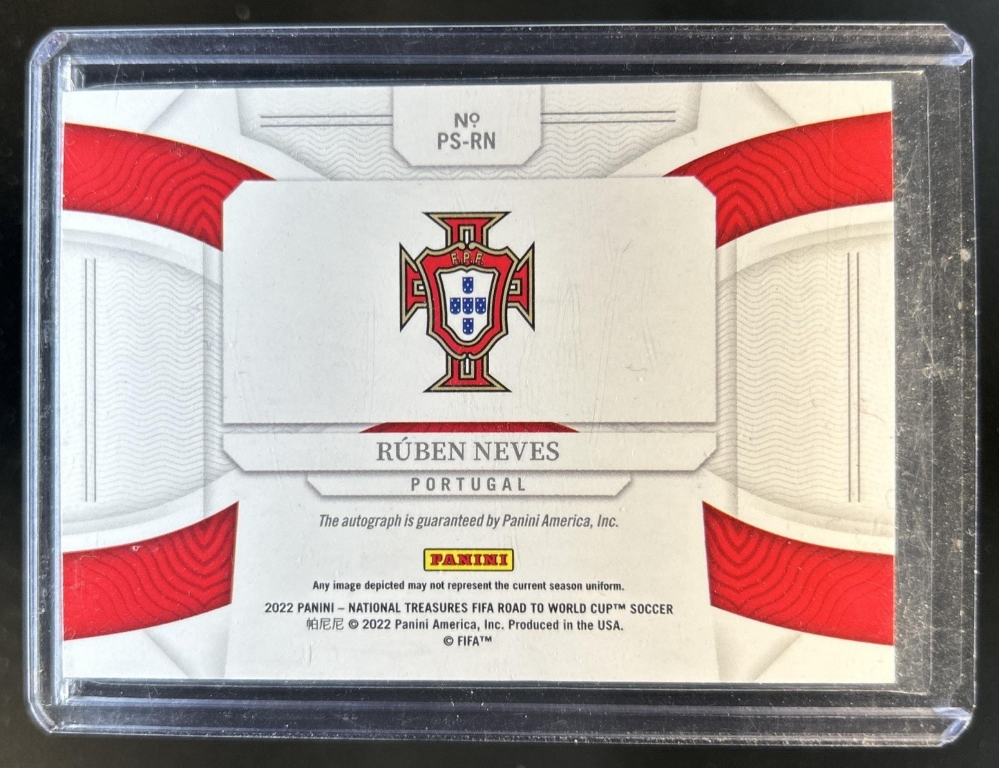 2022-23 National Treasures World Cup Ruben Neves Peerless Signatures Auto #/99 view 2