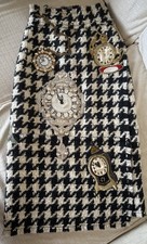 Dolce & Gabbana Women's Wool Herringbone Weave Maxi Skirt - New