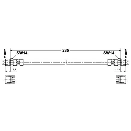 Manguera hidráulica de freno delantero original Ate Brake Products 330733 Ate para Volvo Foto 3 de 4