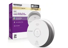 USI 10-Year Battery 3-in-1 Smoke Fire and Carbon Monoxide Detector w/Voice Alarm