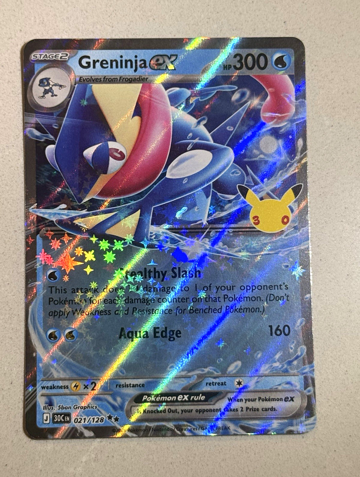 2026 Pokemon 30th Celebration Greninja ex 021/128 Double Rare Holo NM