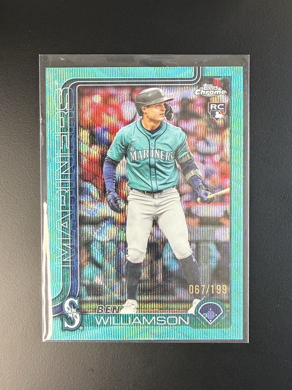 2025 Topps Chrome Update Ben Williamson RC #USC168 Aqua SP Wave Refractor /199