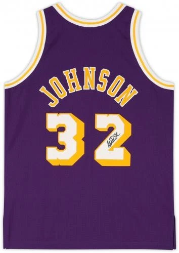Magic Johnson LA Lakers Signed Purple Mitchell & Ness Authentic Jersey - Image 4 of 4