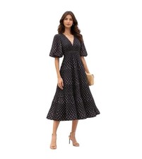 Zimmermann Pleated Midi Dress Size 1 / AU 10 / US 6 Polka Dot