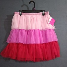 Tiered Skirt Girls Sz XXL Pink Stripes Valentine Dance School Holiday Costume