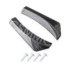 2pcs Car Rear Bumper Lip Diffuser Splitter Canard Protector Glossy Carbon Fiber