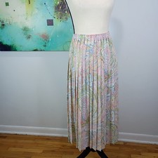 Vintage Alfred Dunner Pastel Paisley Midi A-Line Cottagecore Skirt Size 12