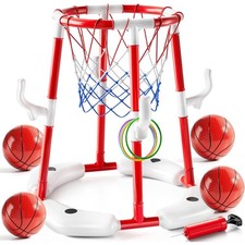 Swimming Pool Basketball Hoop Toy for Kids 2-6 Years Old - with Balls AirPump
