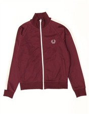 Fred Perry Jungen Trainingsanzug Oberteil Jacke 9-10 Jahre Medium weinrot Colourblock VL10