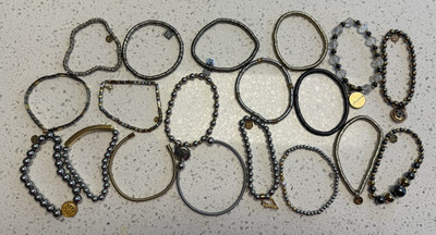 Rustic Cuff Mixed metals lot of 19 bracelets