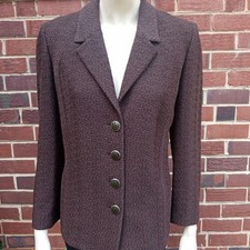 St John Brown Tweed Boucle Knit Blazer Jacket 8