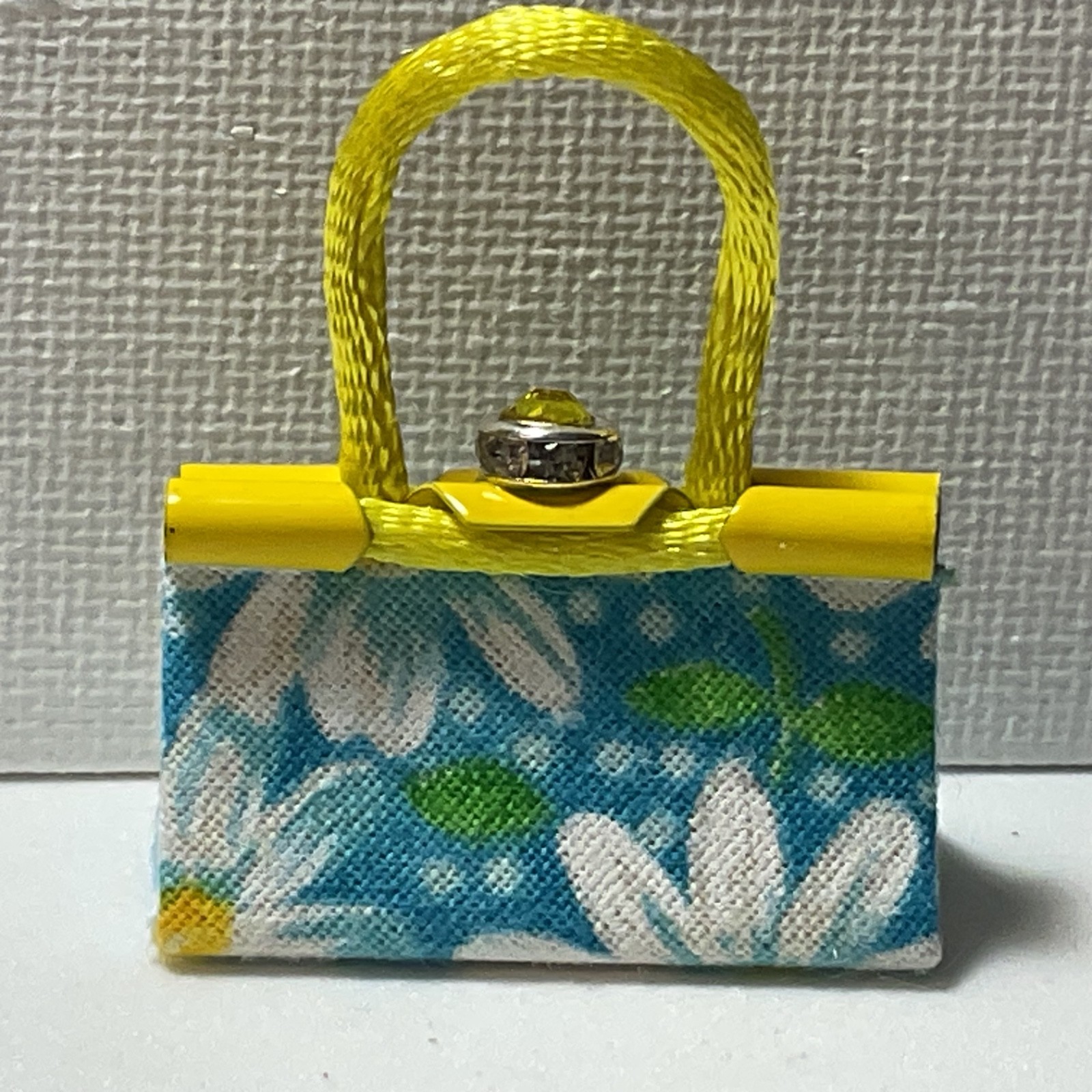 Barbie Doll Purse Yellow & Blue OOAK Bag For 11” Fashion Dolls Designed by ‘Bee