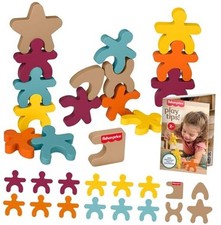 Fisher-Price Wood Montessori Toy Stacking Shapes, American Montessori Society