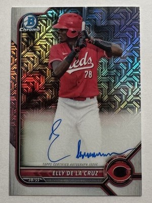 Elly De La Cruz Bowman Chrome 2022 Rookie Mega Mojo Autograph Cincinnati Reds